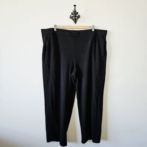 Eileen Fisher Fine Jersey Knit Slouchy Pant Plus Size 3X Knit Stretch Black